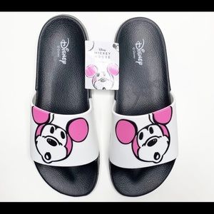 NWOT never worn Mickey graffiti slides